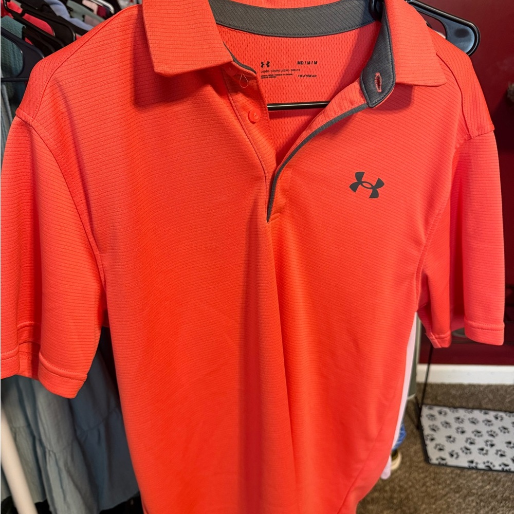 Under Armour Red Athletic Polo Shirt